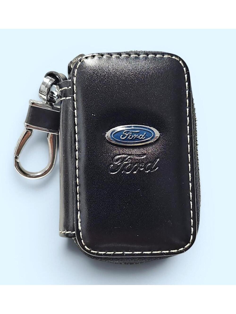 Ford Leather Key Case Black Zip Pouch w/ Clip – Interior Wear